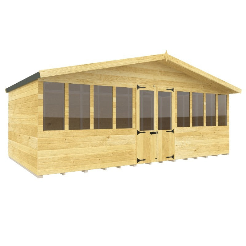 Holt 18' x 10' Supreme Shiplap Pressure Treated Summer House With Installation | Sheds.co.uk