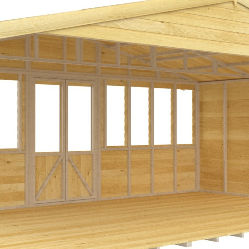 Holt 18' x 10' Ultimate Loglap Pressure Treated Summer House With Installation | Sheds.co.uk