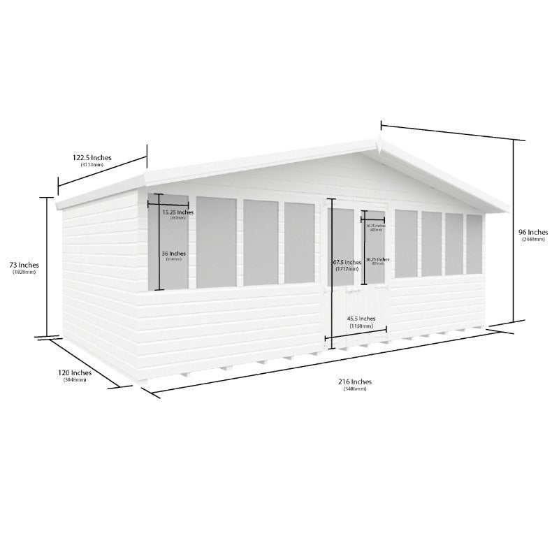 Holt 18' x 10' Ultimate Loglap Pressure Treated Summer House With Installation | Sheds.co.uk