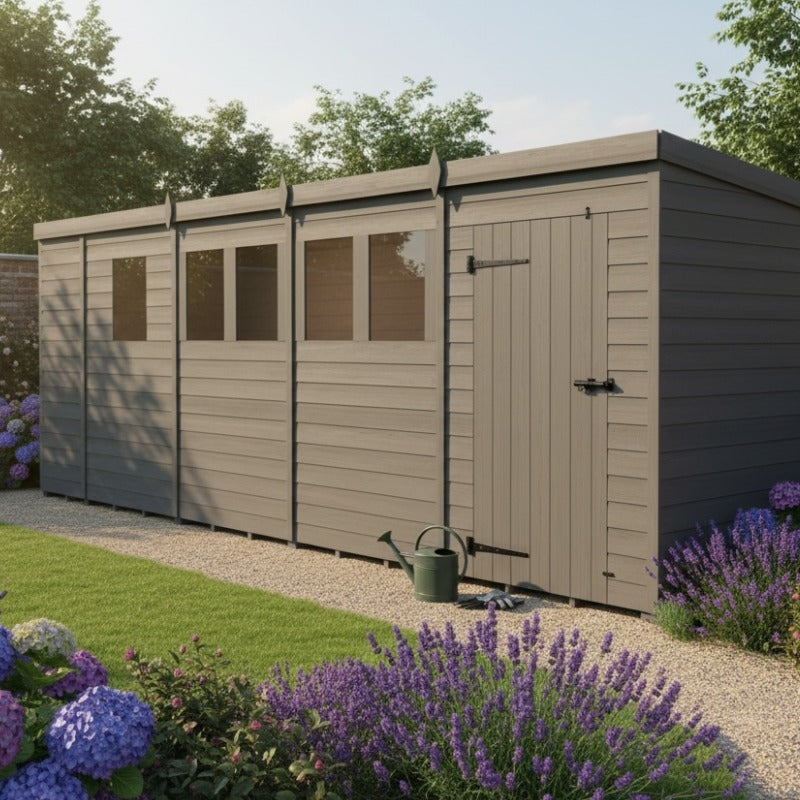 Holt 18' x 4' Modular Composite Pent Shed | Sheds.co.uk