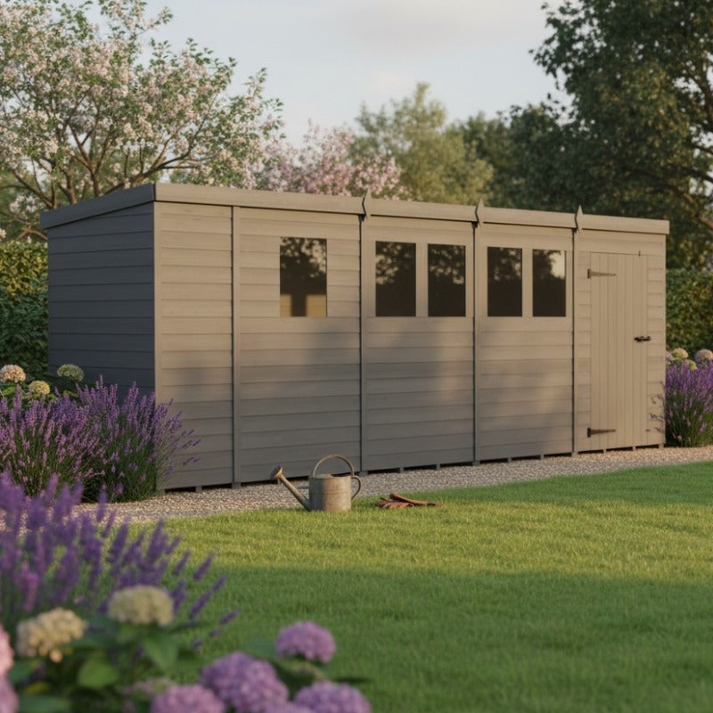 Holt 18' x 4' Modular Composite Pent Shed | Sheds.co.uk