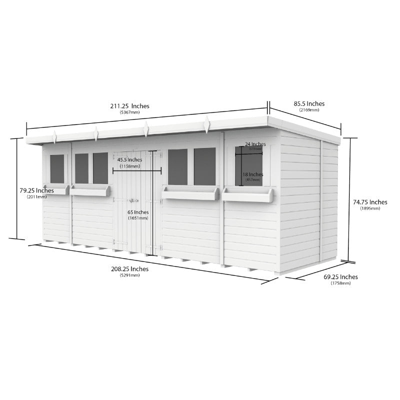 Holt 18' x 6' Handsworth Pressure Treated Summer Shed | Sheds.co.uk