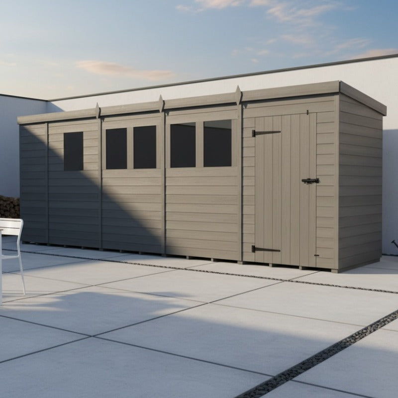 Holt 19' x 4' Modular Composite Pent Shed | Sheds.co.uk