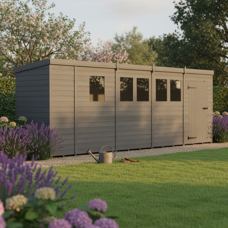 Holt 19' x 4' Modular Composite Pent Shed | Sheds.co.uk
