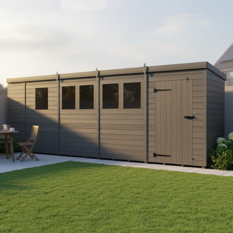 Holt 19' x 4' Modular Composite Pent Shed | Sheds.co.uk