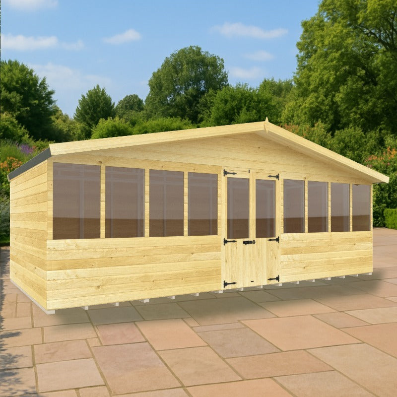 Holt 20' x 10' Supreme Shiplap Pressure Treated Summer House With Installation | Sheds.co.uk