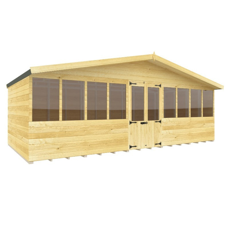 Holt 20' x 10' Supreme Shiplap Pressure Treated Summer House With Installation | Sheds.co.uk