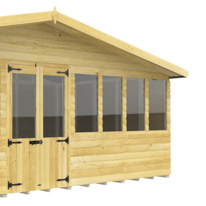 Holt 20' x 10' Ultimate Loglap Pressure Treated Summer House With Installation | Sheds.co.uk