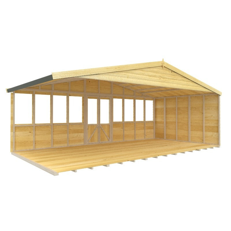 Holt 20' x 10' Ultimate Loglap Pressure Treated Summer House With Installation | Sheds.co.uk