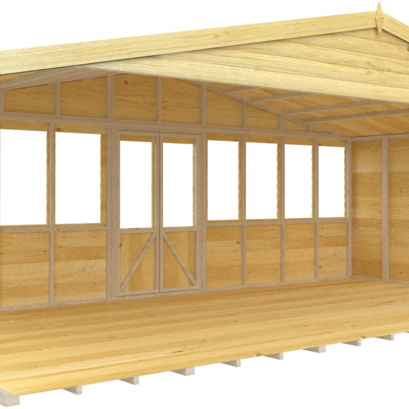 Holt 20' x 10' Ultimate Loglap Pressure Treated Summer House With Installation | Sheds.co.uk