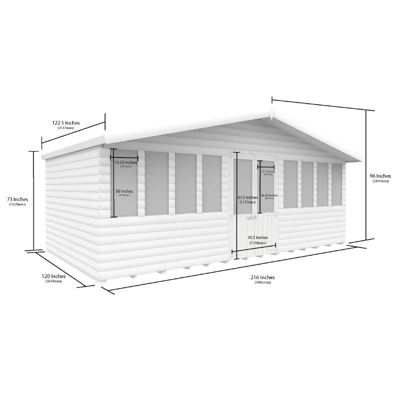 Holt 20' x 10' Ultimate Loglap Pressure Treated Summer House With Installation | Sheds.co.uk