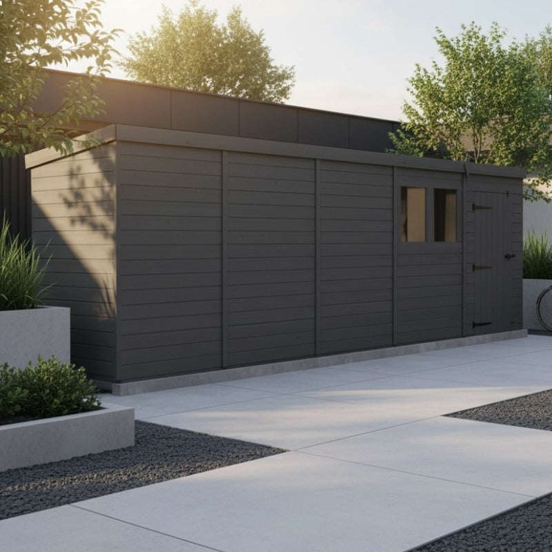Holt 20' x 4' Modular Composite Pent Shed | Sheds.co.uk