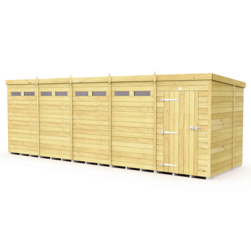 Holt 20' x 7' Pressure Treated Shiplap Modular Pent Security Shed | Sheds.co.uk
