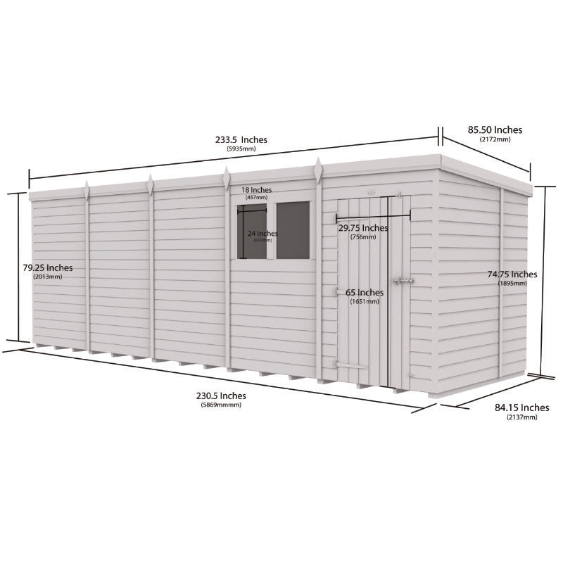 Holt 20' x 7' Pressure Treated Shiplap Modular Pent Security Shed | Sheds.co.uk
