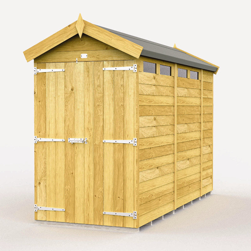 Holt 4' x 10' Pressure Treated Shiplap Modular Apex Security Shed | Sheds.co.uk