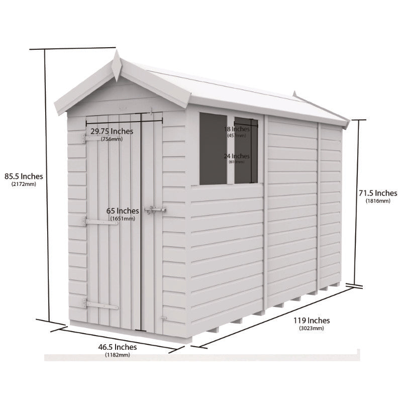 Holt 4' x 10' Pressure Treated Shiplap Modular Apex Security Shed | Sheds.co.uk