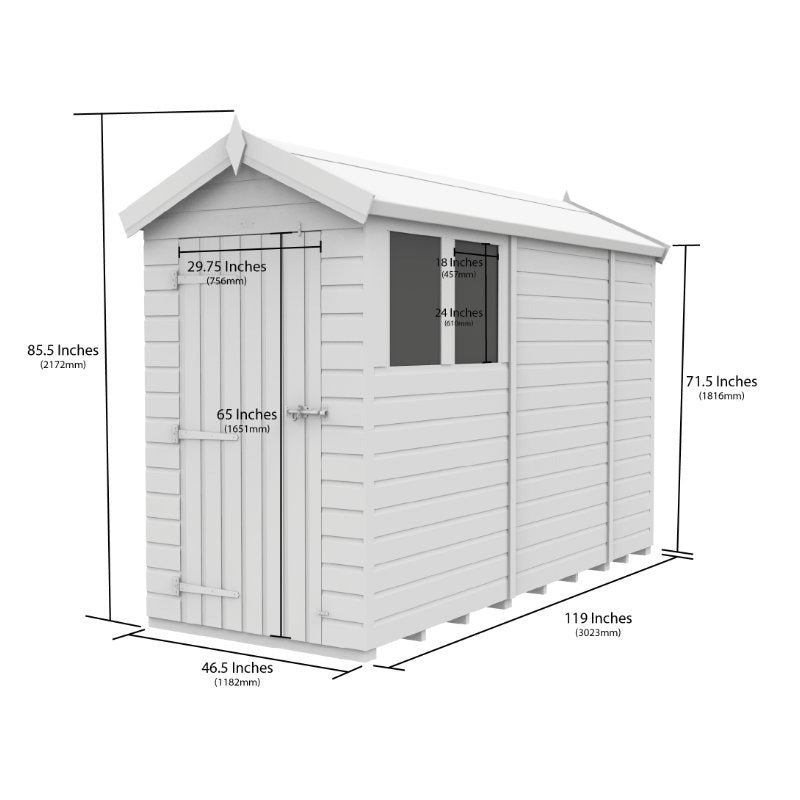 Holt 4' x 10' Pressure Treated Shiplap Modular Apex Shed | Sheds.co.uk