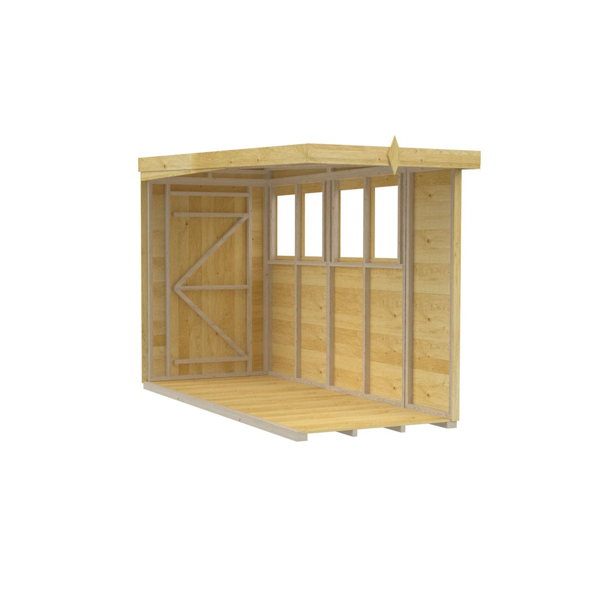 Holt 4' x 10' Pressure Treated Shiplap Modular Pent Shed | Sheds.co.uk