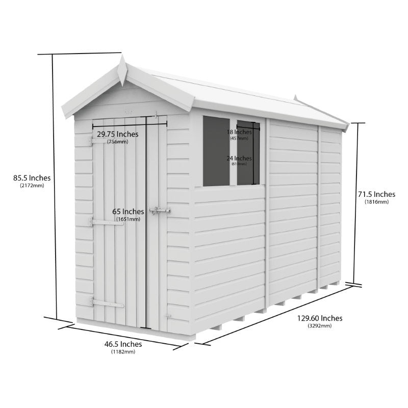 Holt 4' x 11' Pressure Treated Shiplap Modular Apex Shed