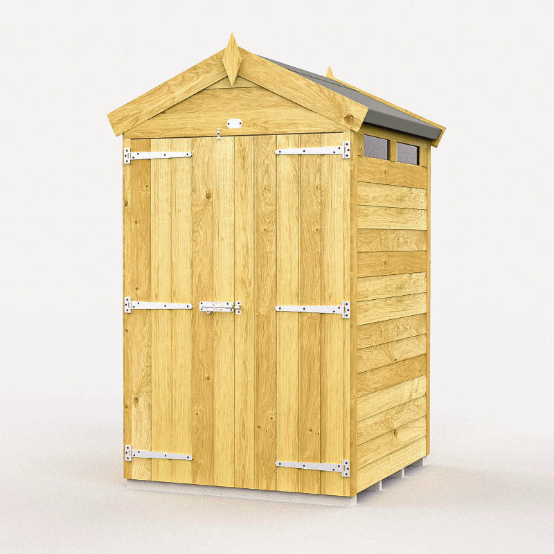 Holt 4' x 4' Pressure Treated Shiplap Modular Apex Security Shed | Sheds.co.uk