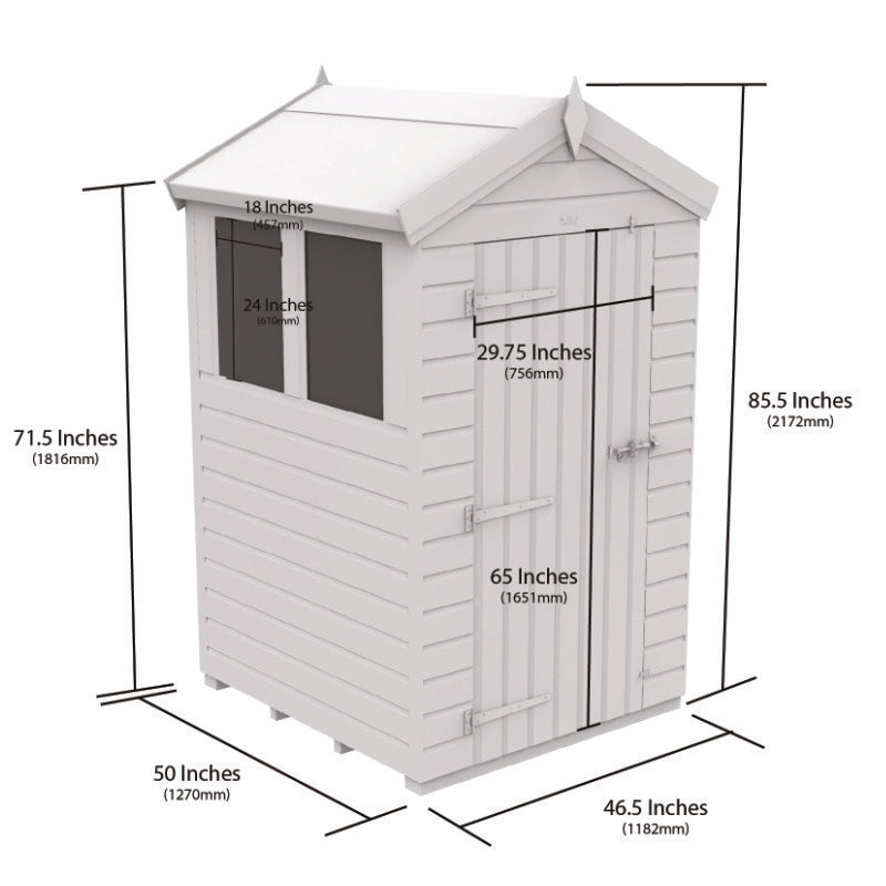 Holt 4' x 4' Pressure Treated Shiplap Modular Apex Security Shed