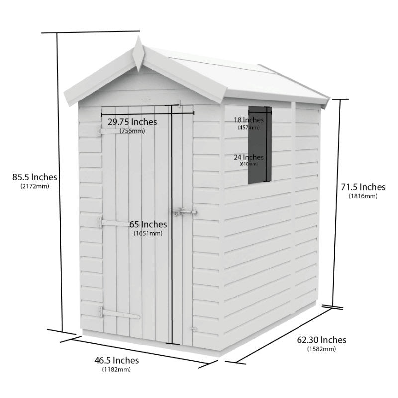 Holt 4' x 5' Pressure Treated Shiplap Modular Apex Shed