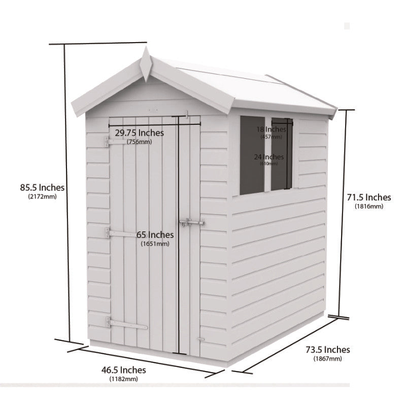Holt 4' x 6' Pressure Treated Shiplap Modular Apex Security Shed