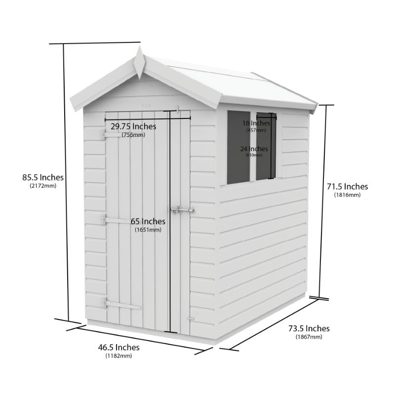 Holt 4' x 6' Pressure Treated Shiplap Modular Apex Shed | Sheds.co.uk