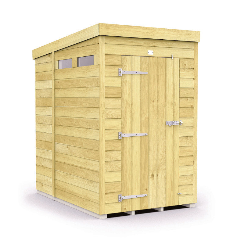 Holt 4' x 6' Pressure Treated Shiplap Modular Pent Security Shed | Sheds.co.uk