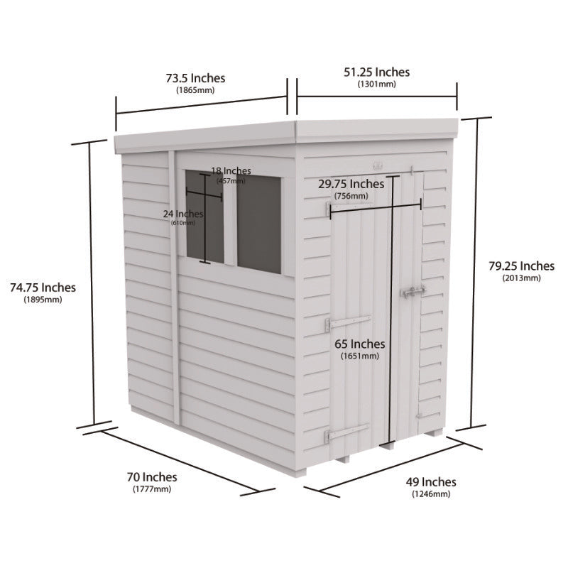Holt 4' x 6' Pressure Treated Shiplap Modular Pent Security Shed