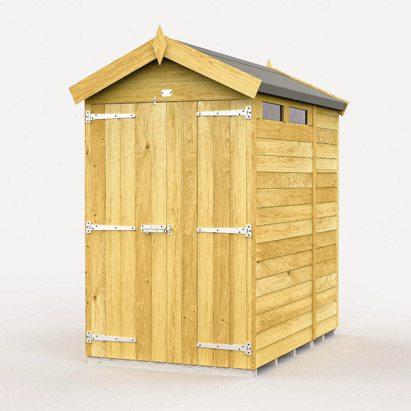 Holt 4' x 7' Pressure Treated Shiplap Modular Apex Security Shed | Sheds.co.uk