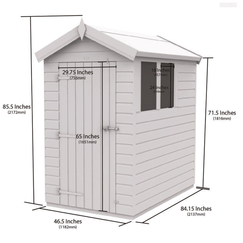 Holt 4' x 7' Pressure Treated Shiplap Modular Apex Security Shed | Sheds.co.uk