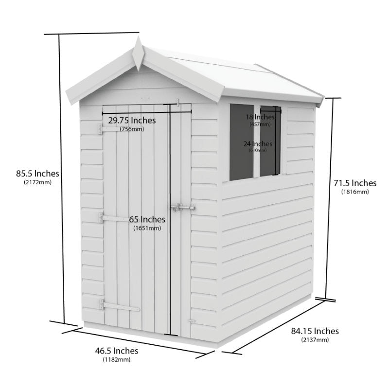 Holt 4' x 7' Pressure Treated Shiplap Modular Apex Shed | Sheds.co.uk
