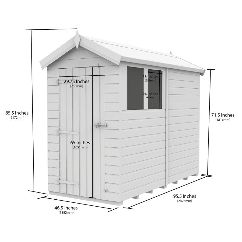 Holt 4' x 8' Pressure Treated Shiplap Modular Apex Shed | Sheds.co.uk