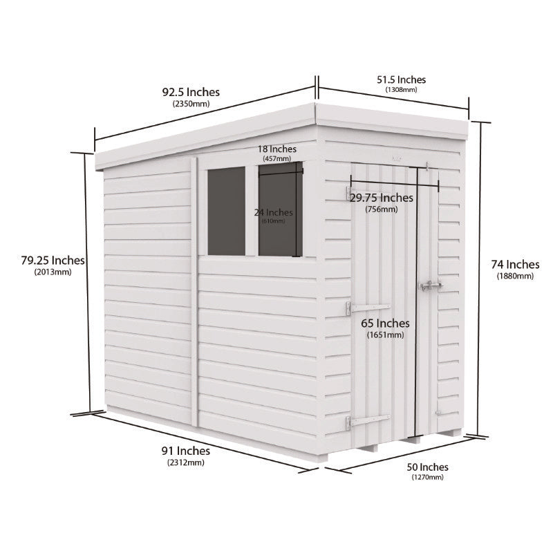Holt 4' x 8' Pressure Treated Shiplap Modular Pent Security Shed