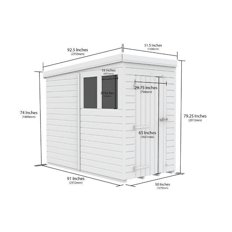 Holt 4' x 8' Pressure Treated Shiplap Modular Pent Shed | Sheds.co.uk