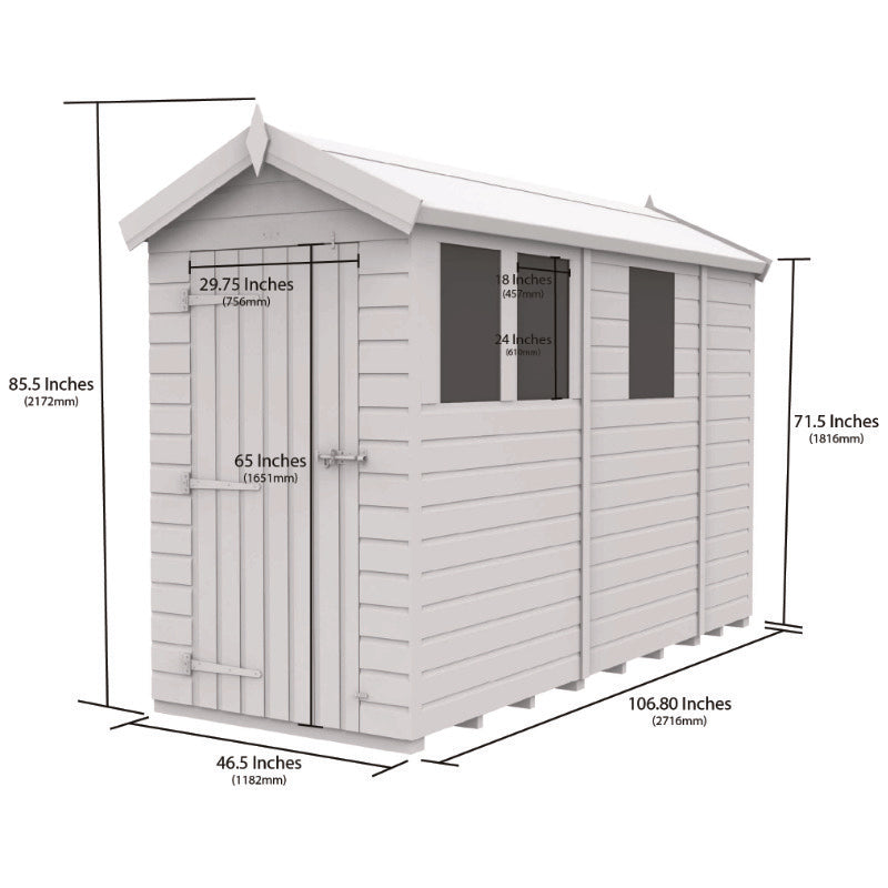 Holt 4' x 9' Pressure Treated Shiplap Modular Apex Security Shed