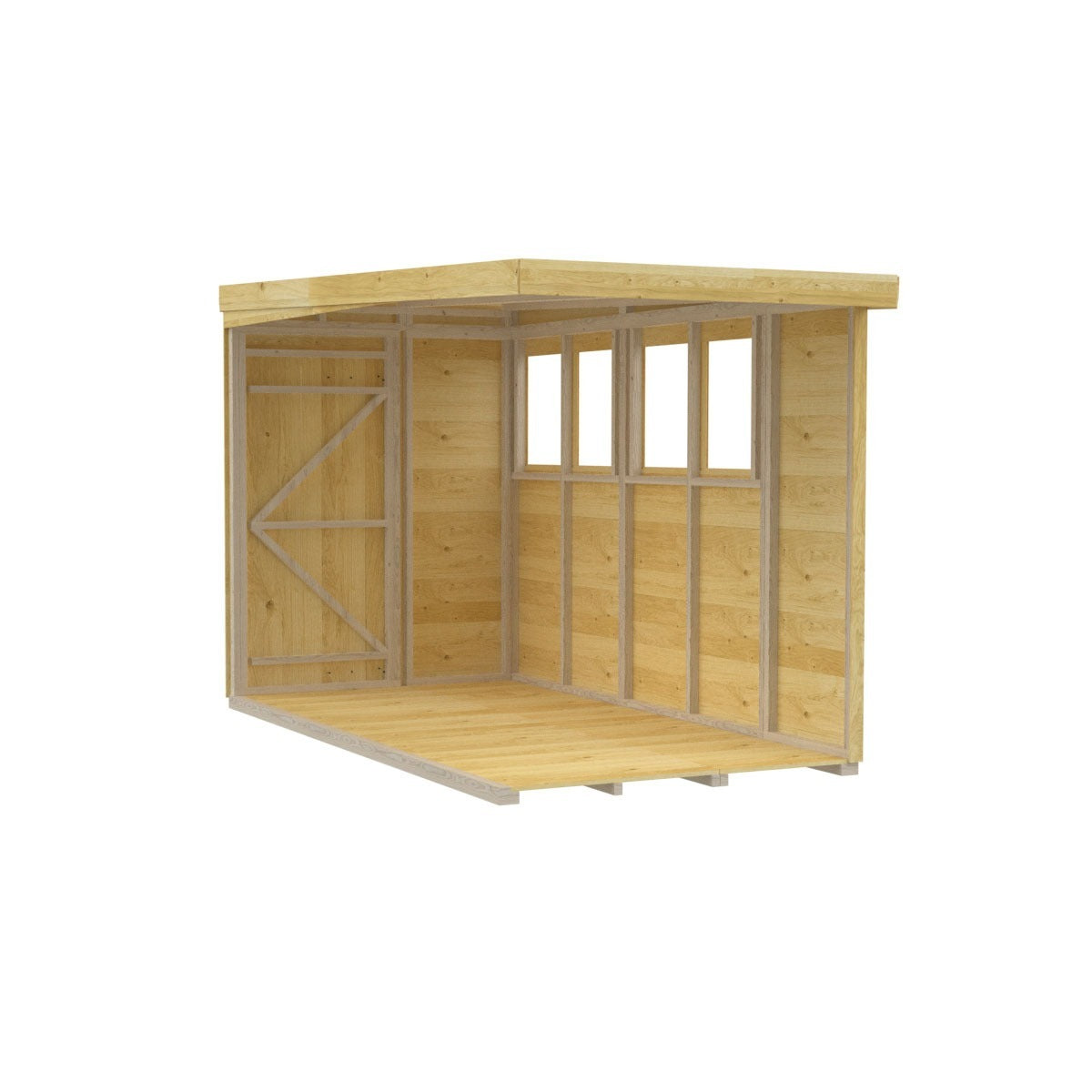 Holt 5' x 10' Pressure Treated Shiplap Modular Pent Shed | Sheds.co.uk