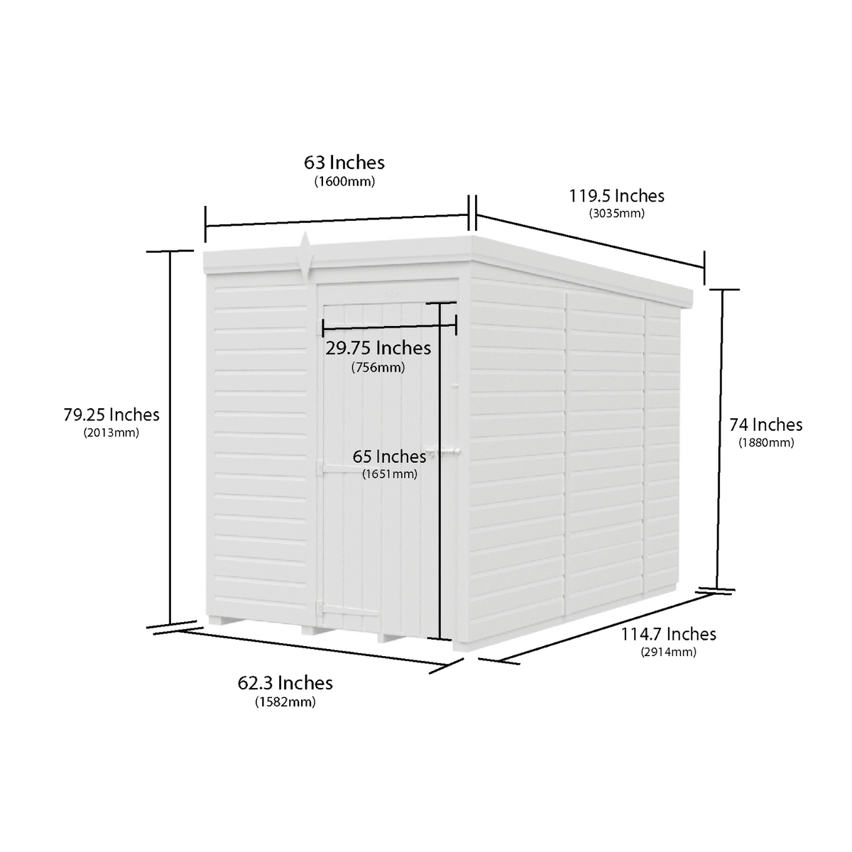 Holt 5' x 10' Pressure Treated Shiplap Modular Pent Shed | Sheds.co.uk
