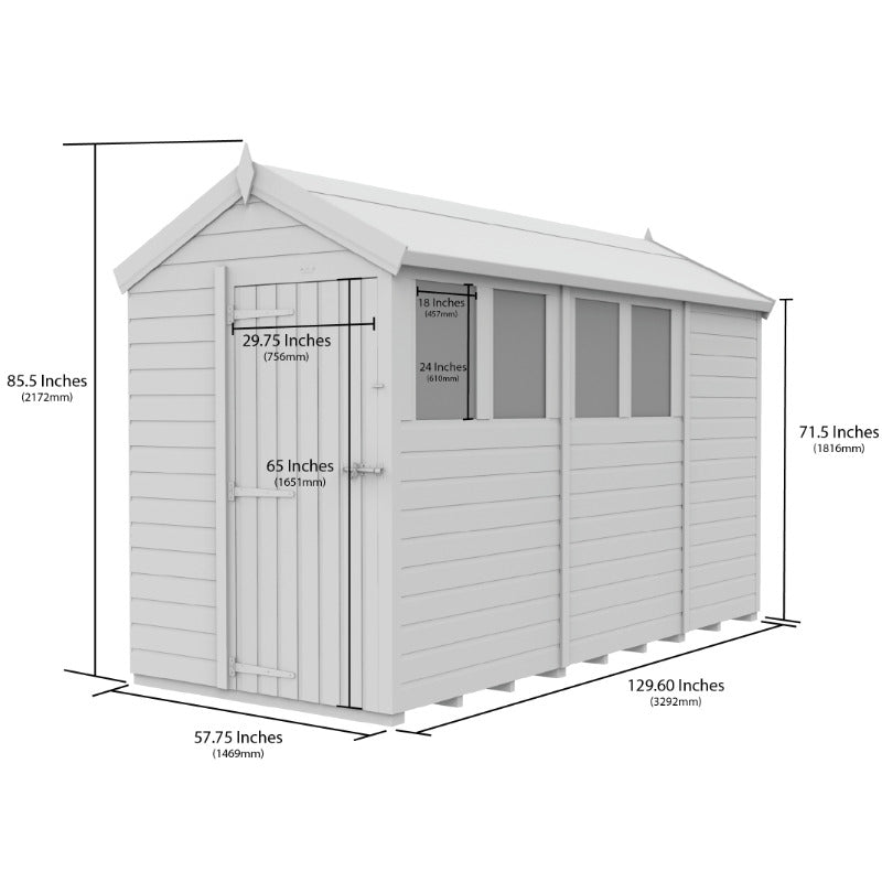 Holt 5' x 11' Pressure Treated Shiplap Modular Apex Shed | Sheds.co.uk