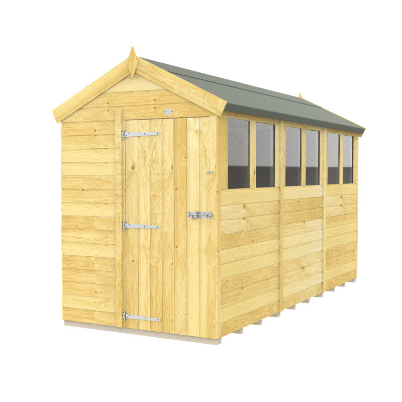 Holt 5' x 12' Pressure Treated Shiplap Modular Apex Shed | Sheds.co.uk