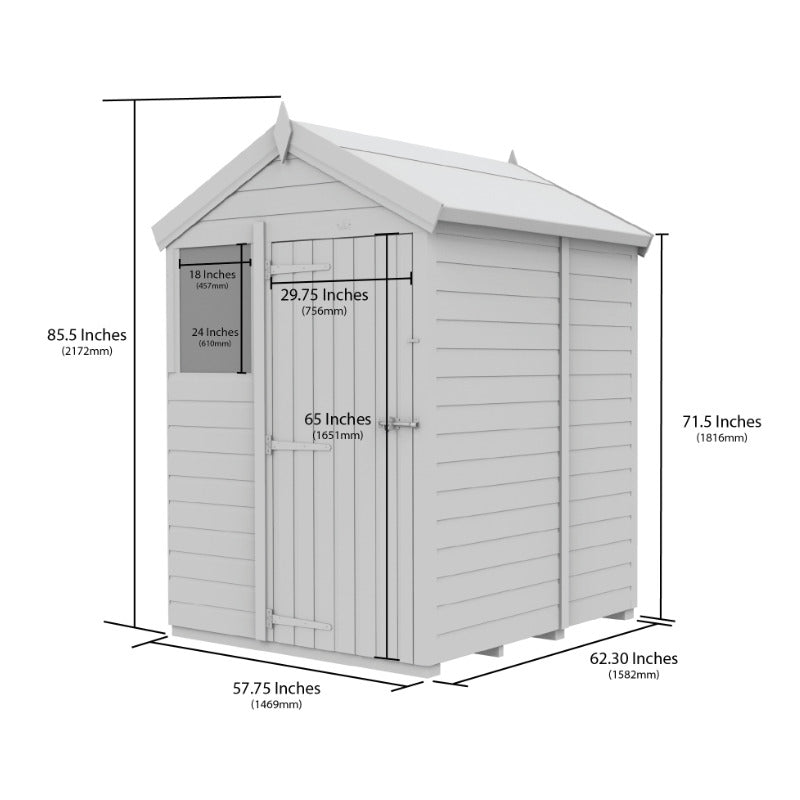 Holt 5' x 5' Pressure Treated Shiplap Modular Apex Shed | Sheds.co.uk