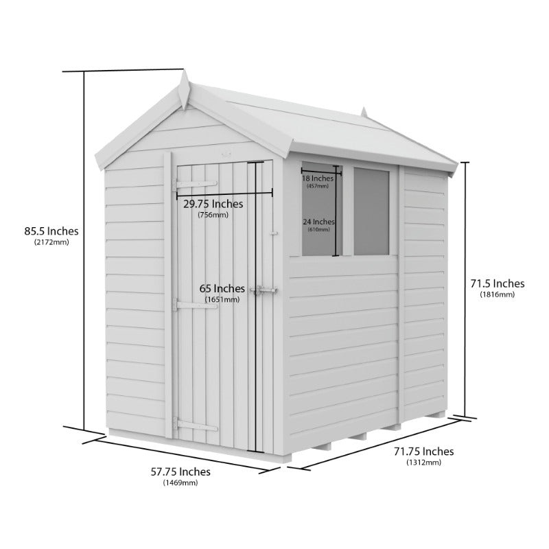 Holt 5' x 6' Pressure Treated Shiplap Modular Apex Shed | Sheds.co.uk