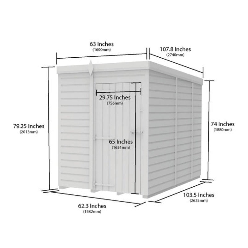 Holt 5' x 9' Pressure Treated Shiplap Modular Pent Shed | Sheds.co.uk