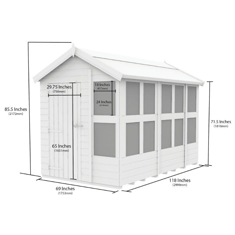 Holt 6' x 10' Pressure Treated Shiplap Modular Apex Potting Shed
