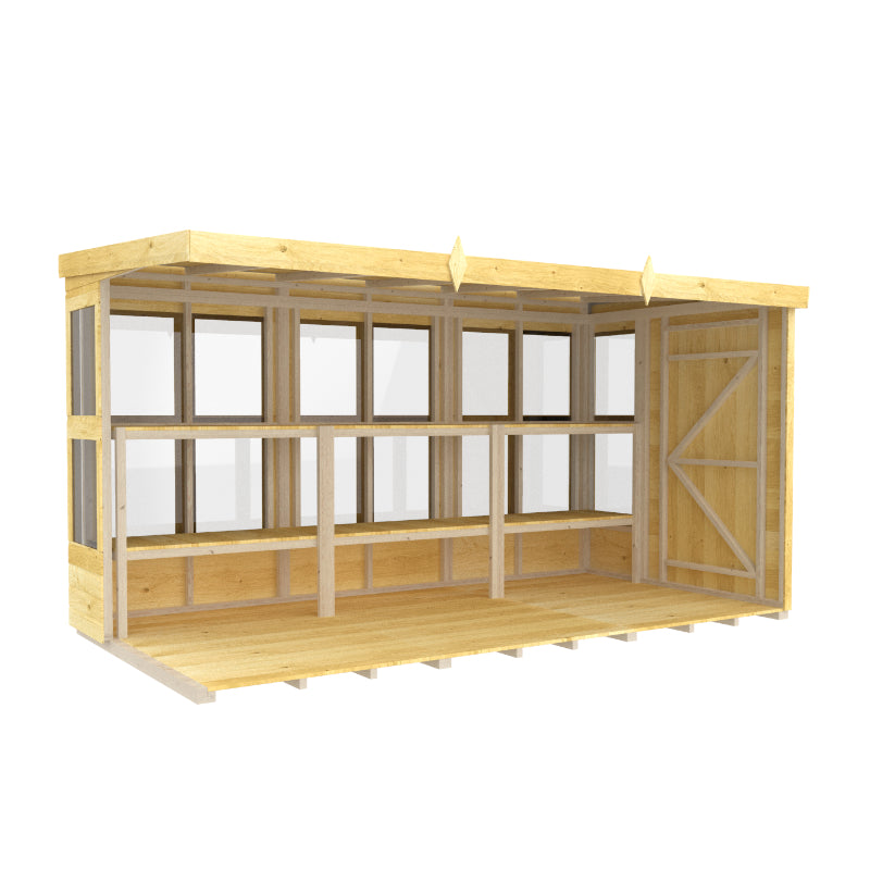 Holt 12' x 6' Pressure Treated Shiplap Modular Pent Potting Shed | Sheds.co.uk