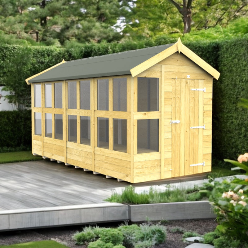 Holt 6' x 14' Pressure Treated Shiplap Modular Apex Potting Shed | Sheds.co.uk