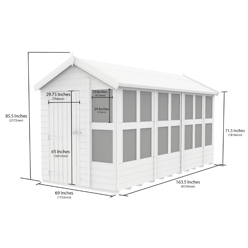 Holt 6' x 14' Pressure Treated Shiplap Modular Apex Potting Shed | Sheds.co.uk
