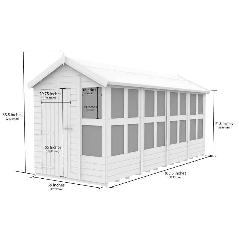 Holt 6' x 16' Pressure Treated Shiplap Modular Apex Potting Shed