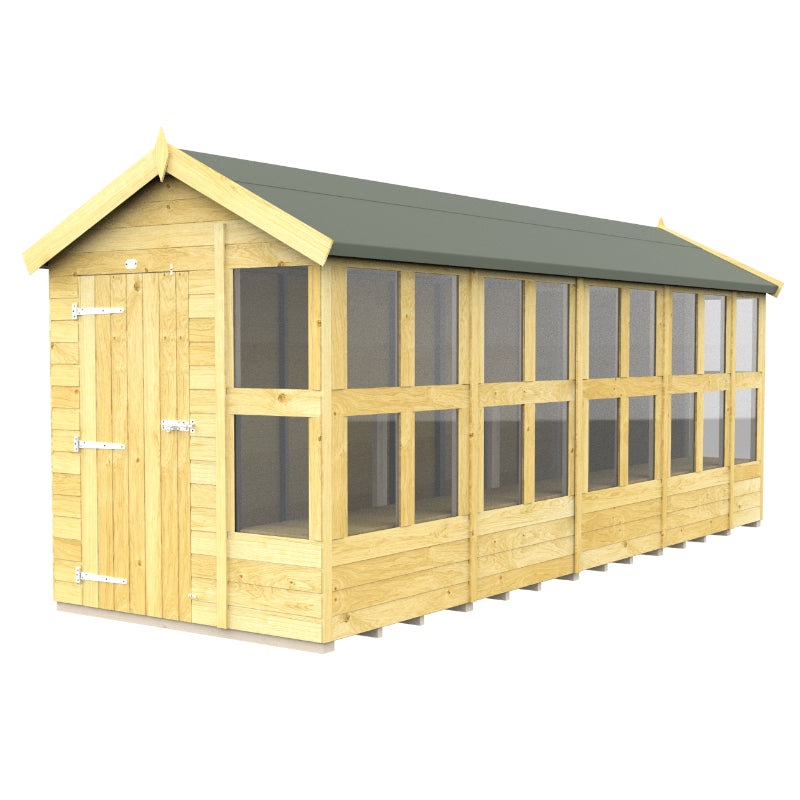 Holt 6' x 18' Pressure Treated Shiplap Modular Apex Potting Shed | Sheds.co.uk